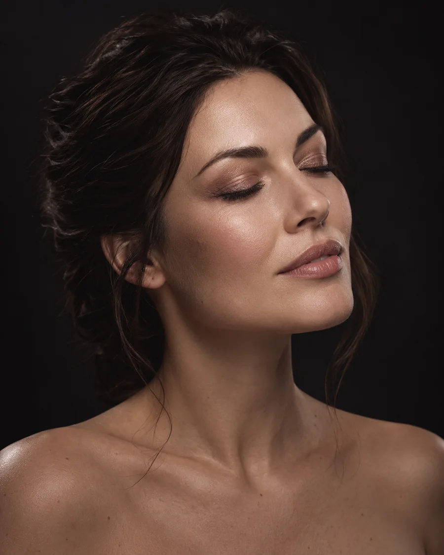 Wygenerowany portret beauty w ciemnej tonacji